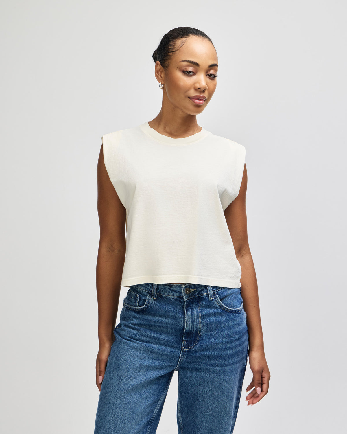 American Apparel Women's Muscle T-shirt - Faded Cream