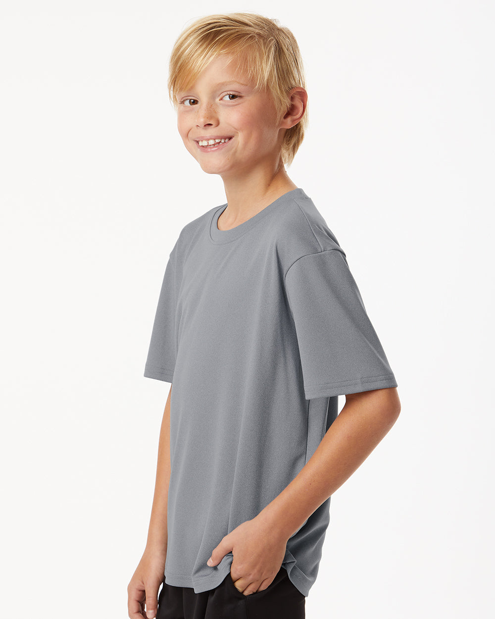 Youth Pro-Lock Performance T-Shirt - Heather Steel