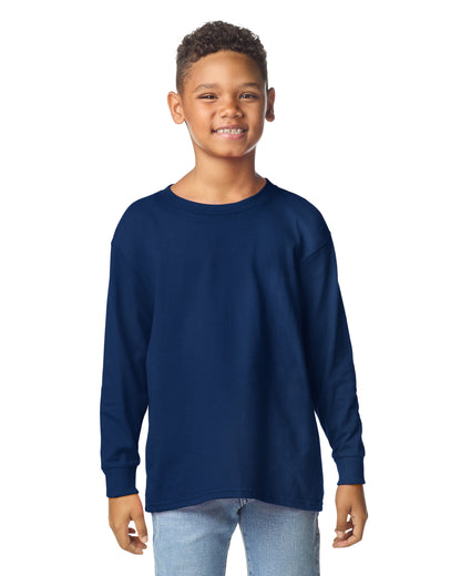 Gildan Heavy Cotton Youth Long Sleeve T-shirt - Navy