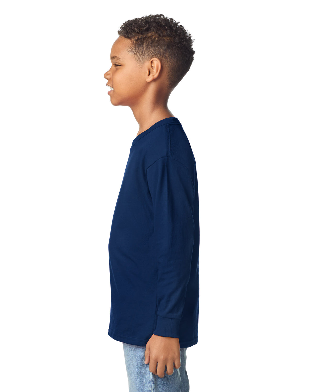 Gildan Heavy Cotton Youth Long Sleeve T-shirt - Navy
