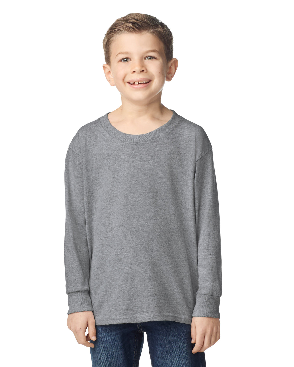 Gildan Heavy Cotton Youth Long Sleeve T-shirt - Sport Grey