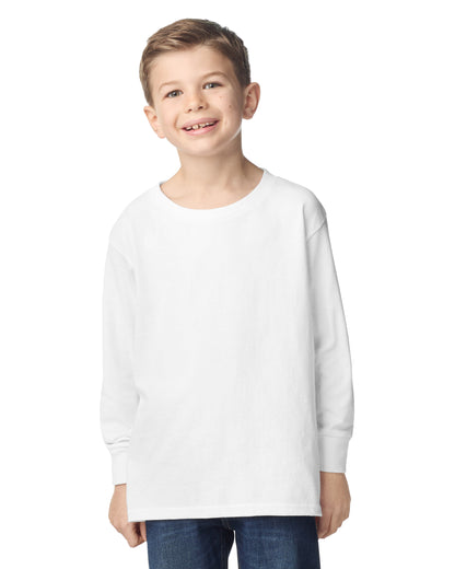 Gildan Heavy Cotton Youth Long Sleeve T-shirt - White