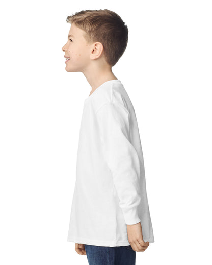 Gildan Heavy Cotton Youth Long Sleeve T-shirt - White