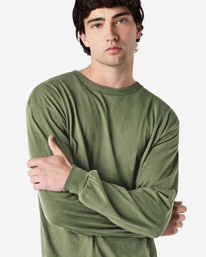 Gildan Heavy Cotton Adult Long Sleeve T-Shirt - Military Green