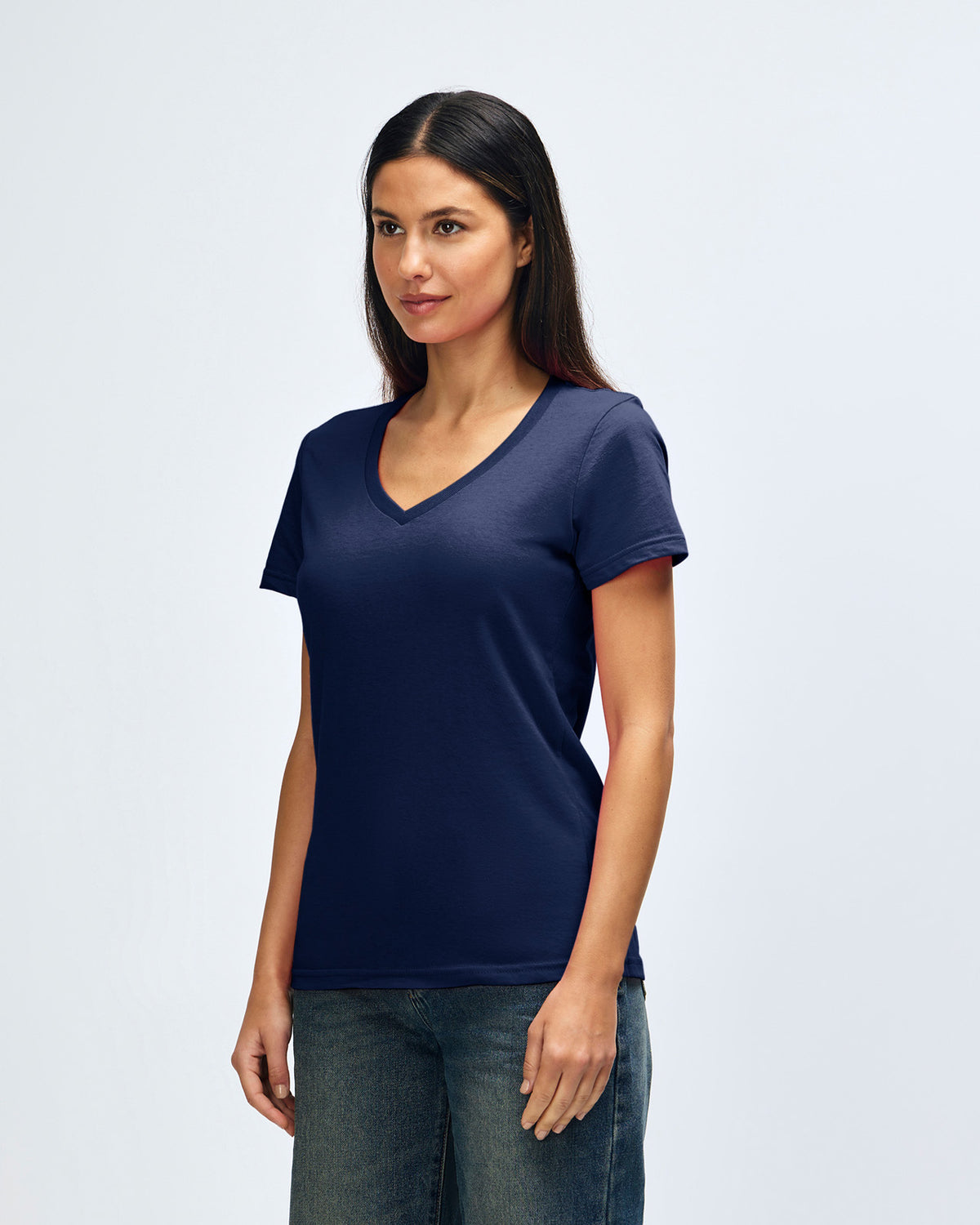 Gildan Softstyle Ladies' V-Neck T-Shirt - Navy