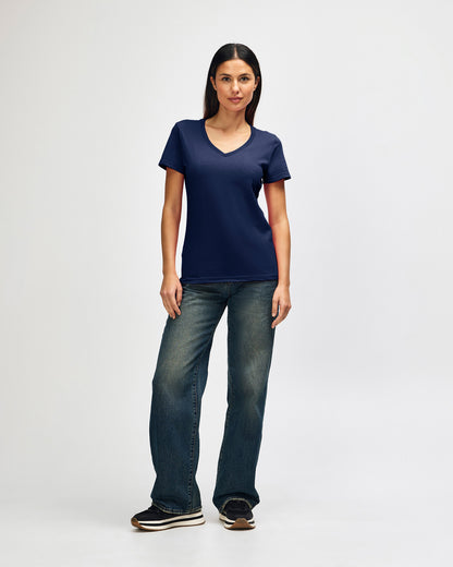Gildan Softstyle Ladies' V-Neck T-Shirt - Navy