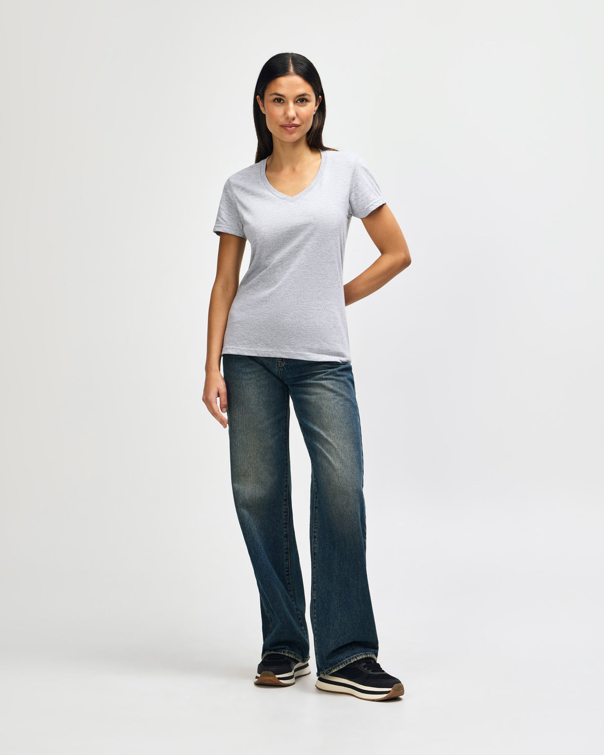 Gildan Softstyle Ladies' V-Neck T-Shirt - Sport Grey