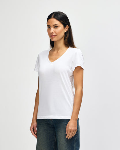 Gildan Softstyle Ladies' V-Neck T-Shirt - White