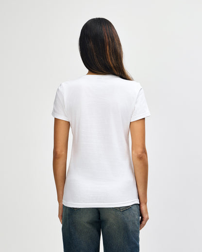 Gildan Softstyle Ladies' V-Neck T-Shirt - White