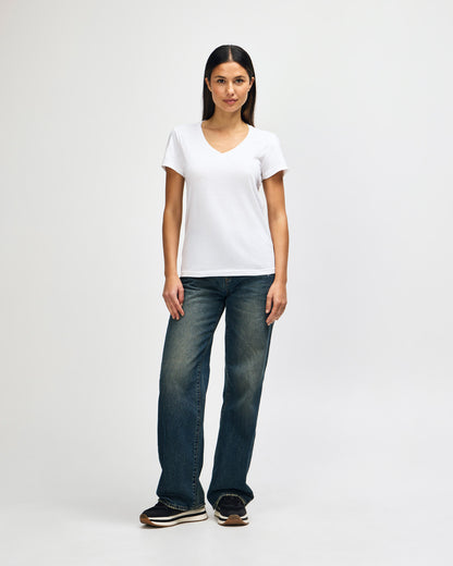 Gildan Softstyle Ladies' V-Neck T-Shirt - White
