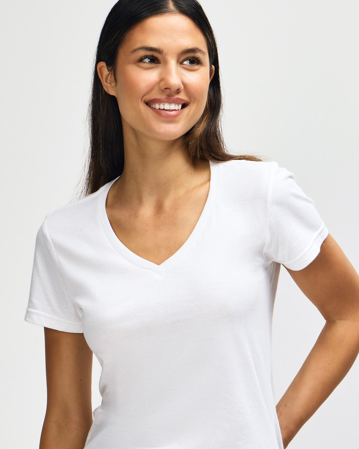 Gildan Softstyle Ladies' V-Neck T-Shirt - White