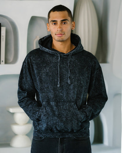 8300 Colortone® Mineral Wash Pullover Hoodie - Black