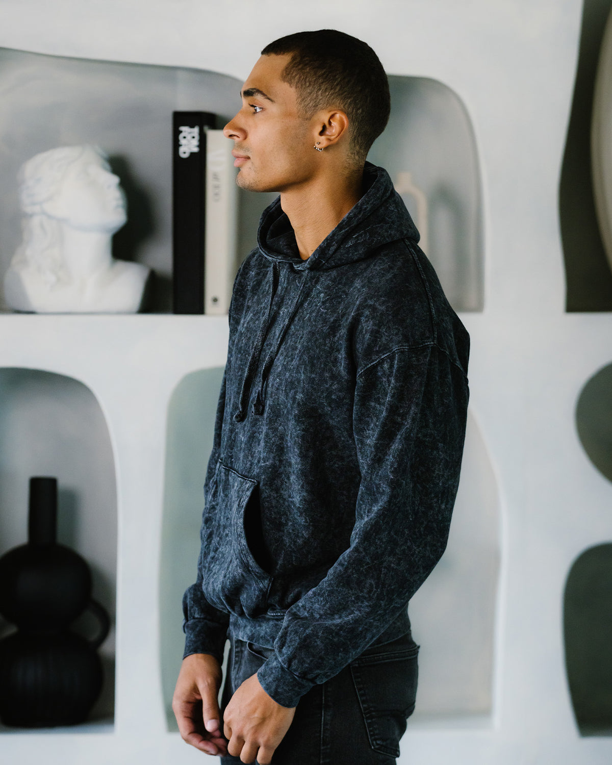 8300 Colortone® Mineral Wash Pullover Hoodie - Black
