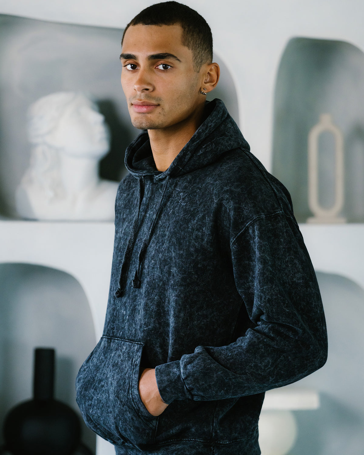 8300 Colortone® Mineral Wash Pullover Hoodie - Black