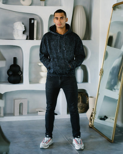 8300 Colortone® Mineral Wash Pullover Hoodie - Black