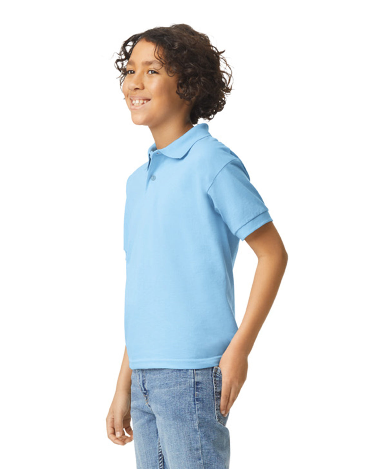 Gildan Dry Blend Youth Polo - Light Blue