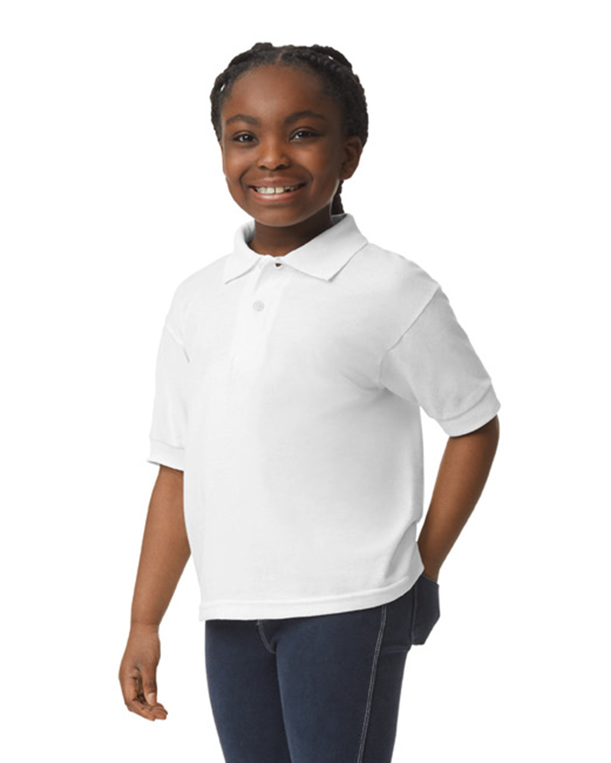 Gildan Dry Blend Youth Polo - White