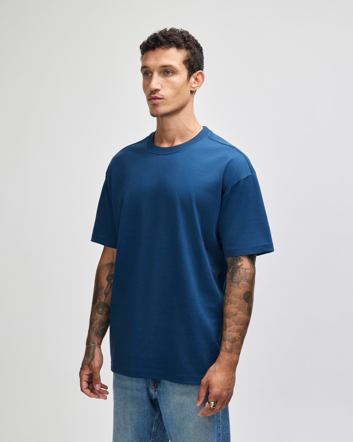 American Apparel Super Heavyweight Unisex T-Shirt - Sea Blue