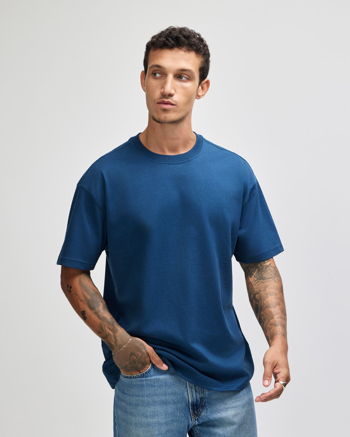 American Apparel Super Heavyweight Unisex T-Shirt - Sea Blue