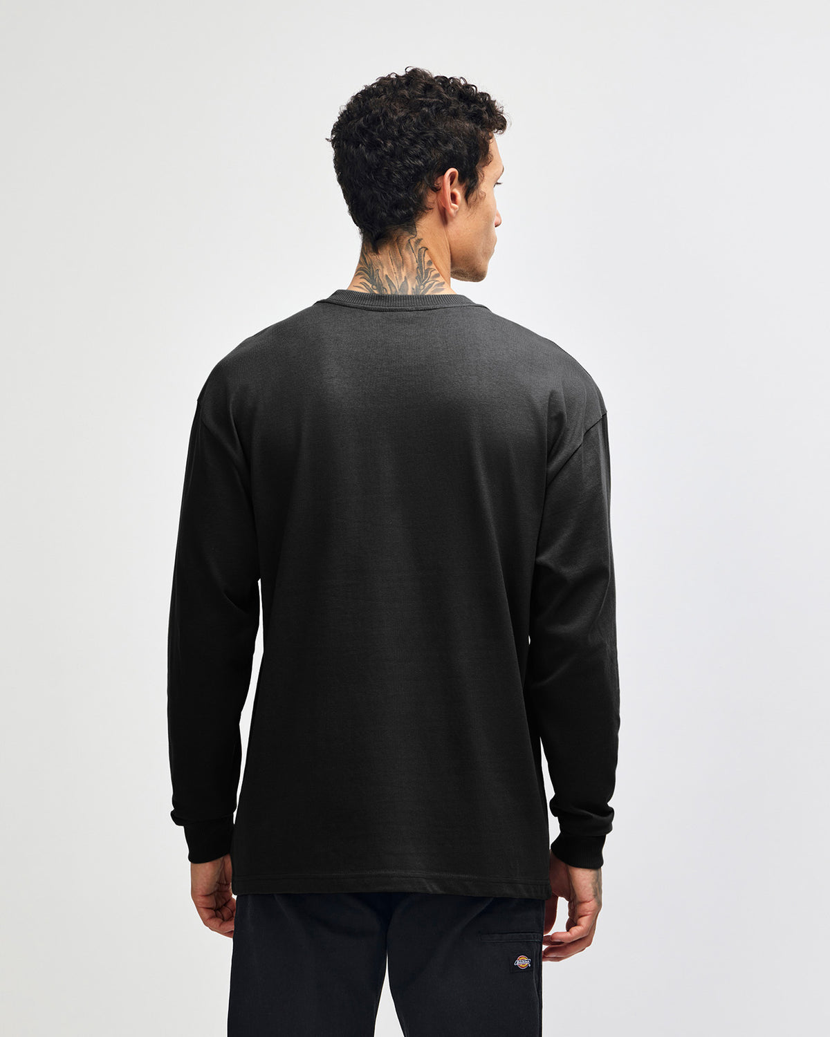 American Apparel Super Heavyweight Unisex Long Sleeve Pocket T-Shirt - Black