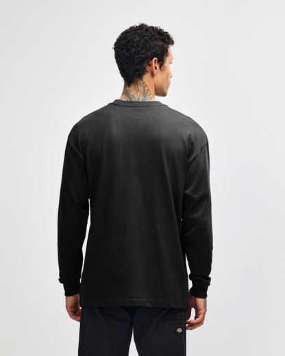 American Apparel Super Heavyweight Unisex Long Sleeve Pocket T-Shirt - Black