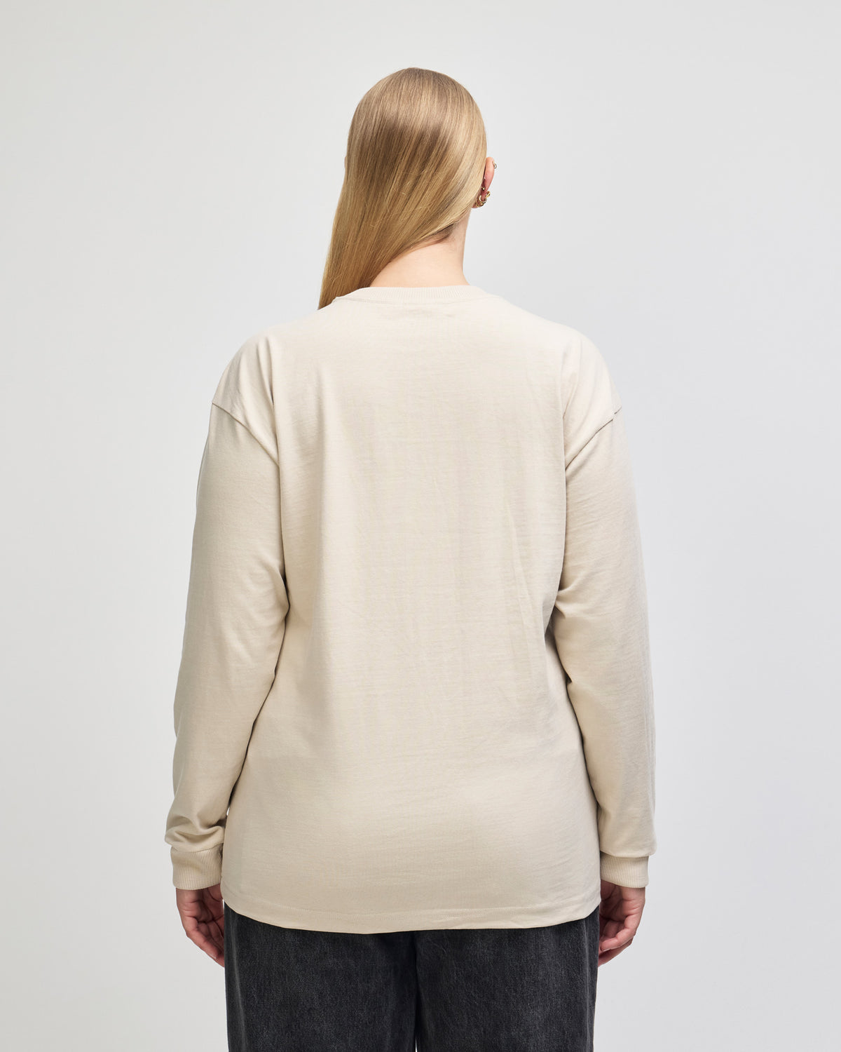 American Apparel Super Heavyweight Unisex Long Sleeve Pocket T-Shirt - Bone