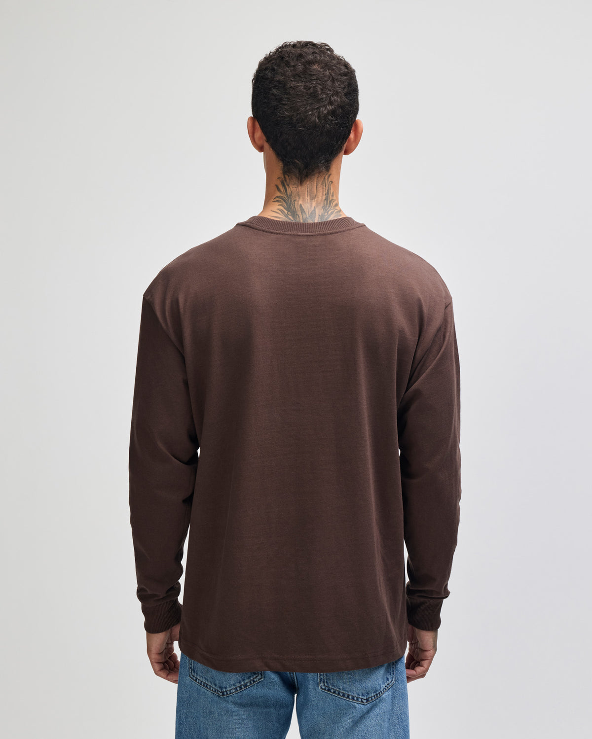American Apparel Super Heavyweight Unisex Long Sleeve Pocket T-Shirt - Brown