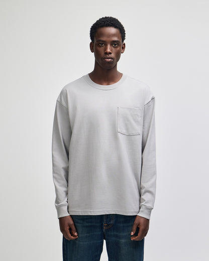 American Apparel Super Heavyweight Unisex Long Sleeve Pocket T-Shirt - Gravel