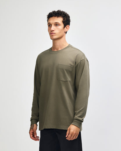 American Apparel Super Heavyweight Unisex Long Sleeve Pocket T-Shirt - Lieutenant