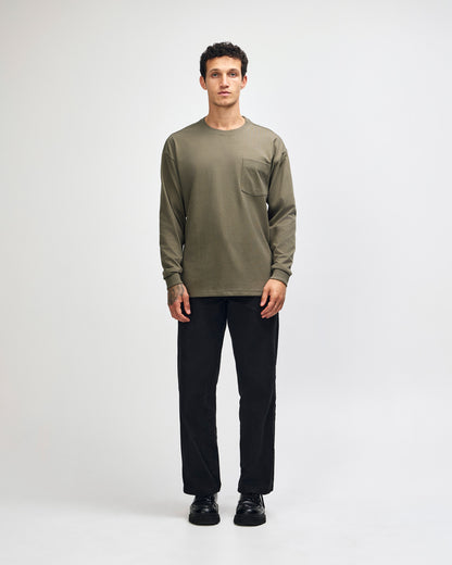 American Apparel Super Heavyweight Unisex Long Sleeve Pocket T-Shirt - Lieutenant
