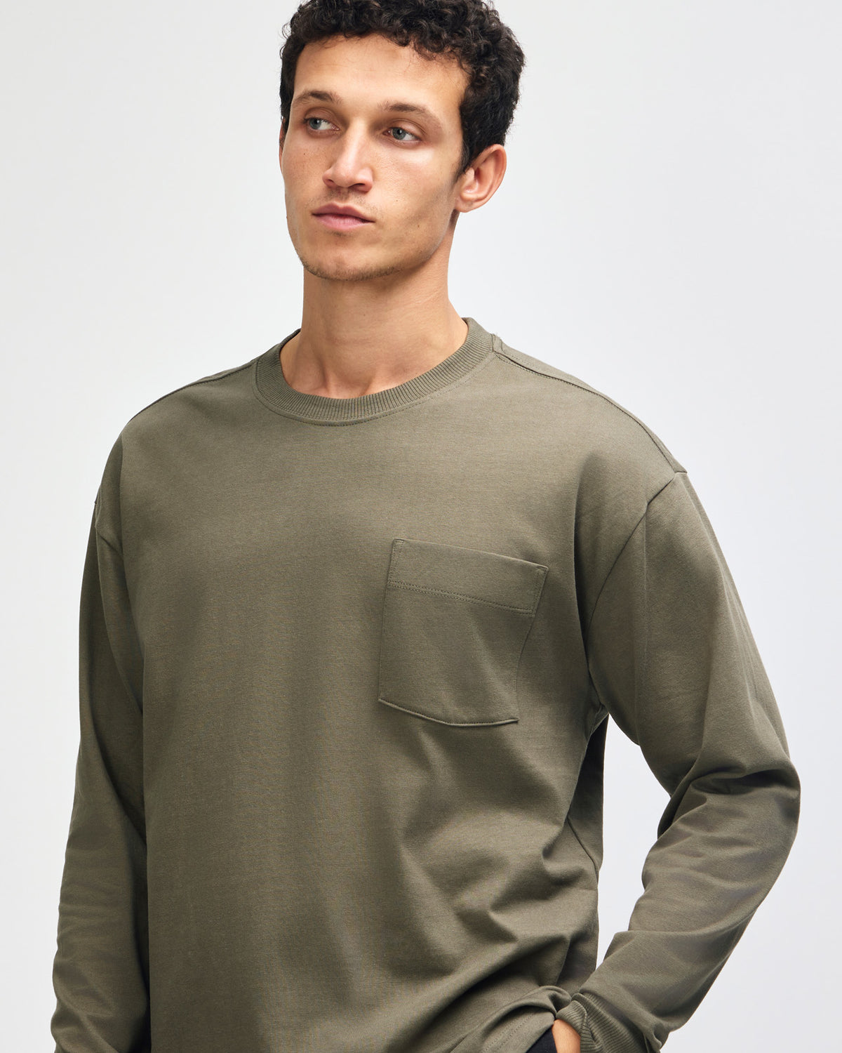 American Apparel Super Heavyweight Unisex Long Sleeve Pocket T-Shirt - Lieutenant