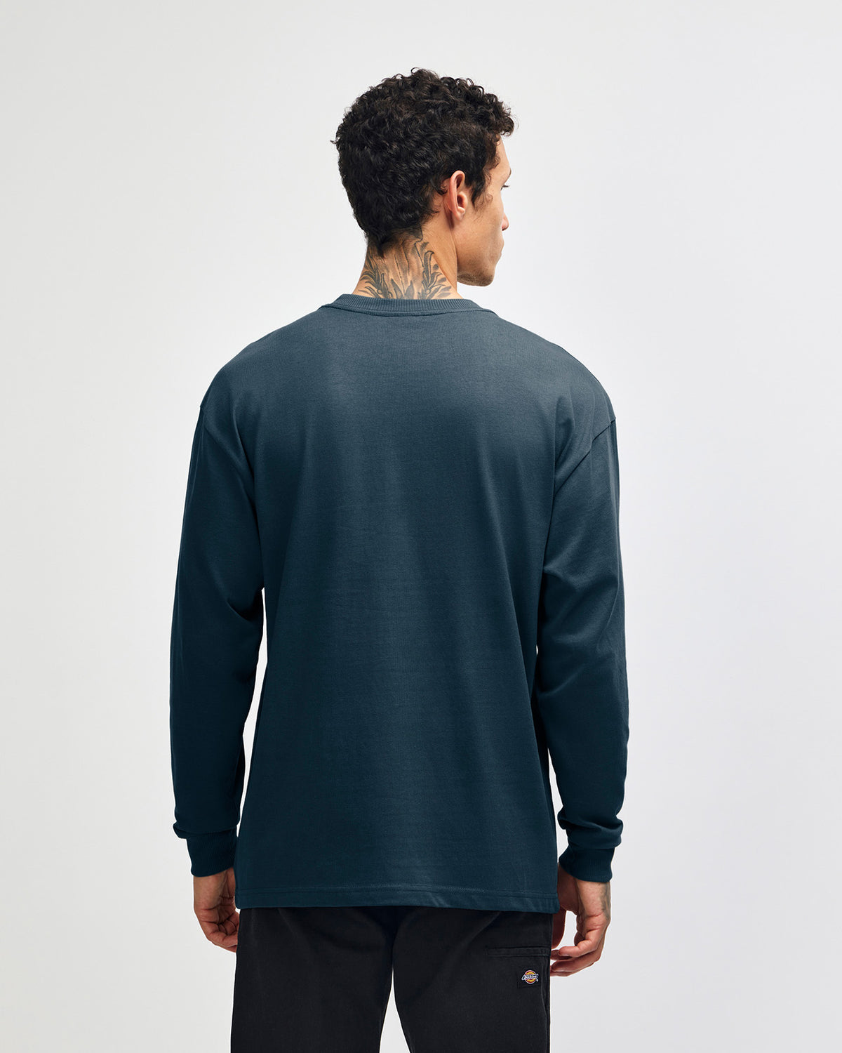 American Apparel Super Heavyweight Unisex Long Sleeve Pocket T-Shirt - Sea Blue