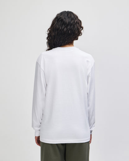 American Apparel Super Heavyweight Unisex Long Sleeve Pocket T-Shirt - White