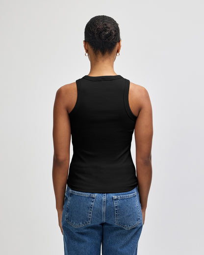 American Apparel Baby Rib Women's Fitted Tank - Black