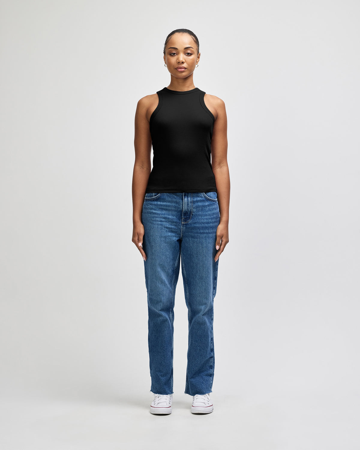 American Apparel Baby Rib Women's Fitted Tank - Black