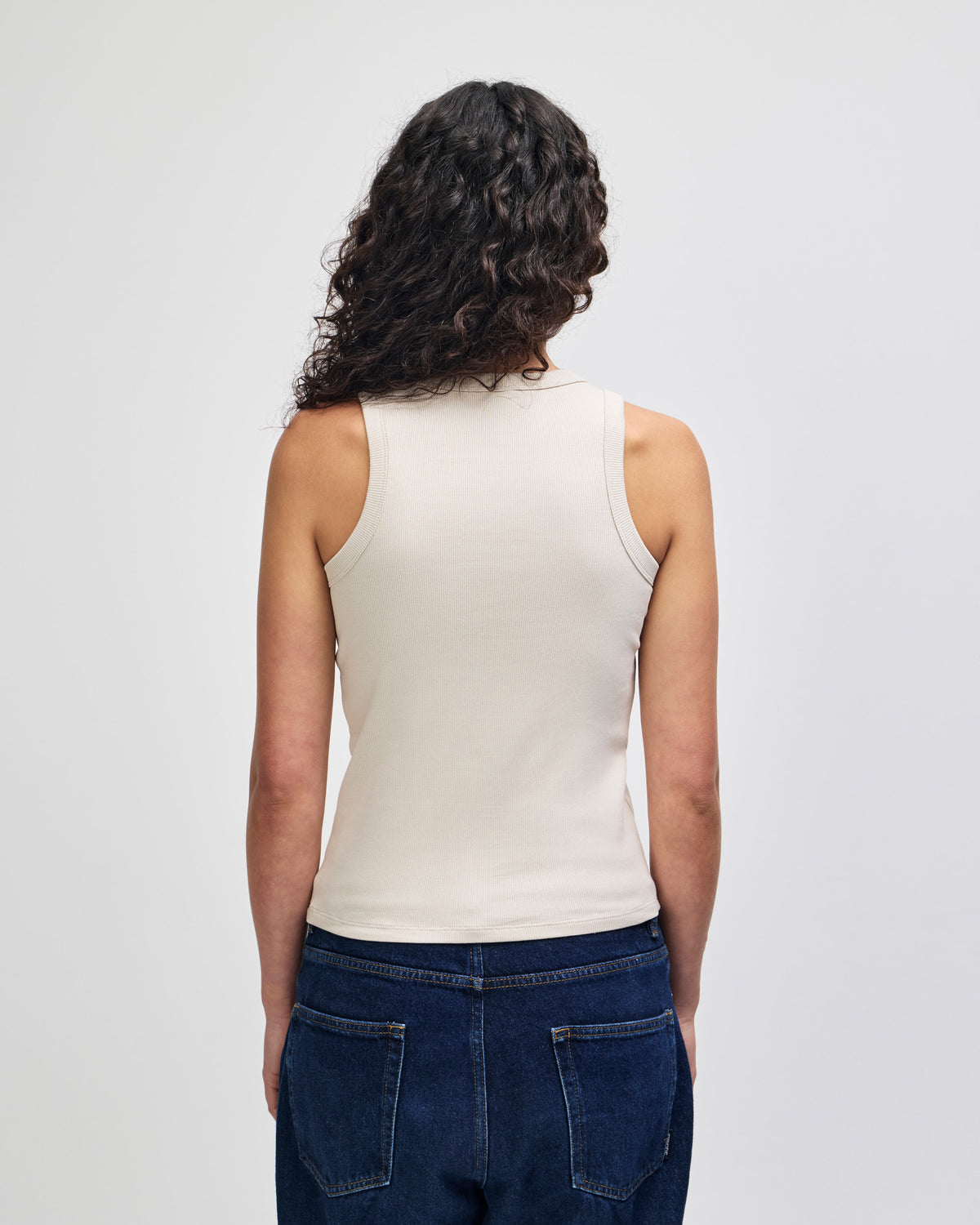 American Apparel Baby Rib Women's Fitted Tank - Bone