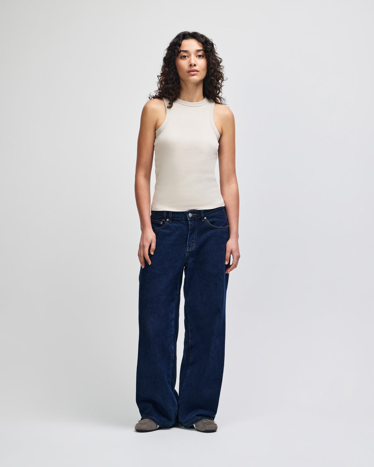 American Apparel Baby Rib Women's Fitted Tank - Bone