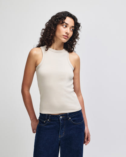 American Apparel Baby Rib Women's Fitted Tank - Bone