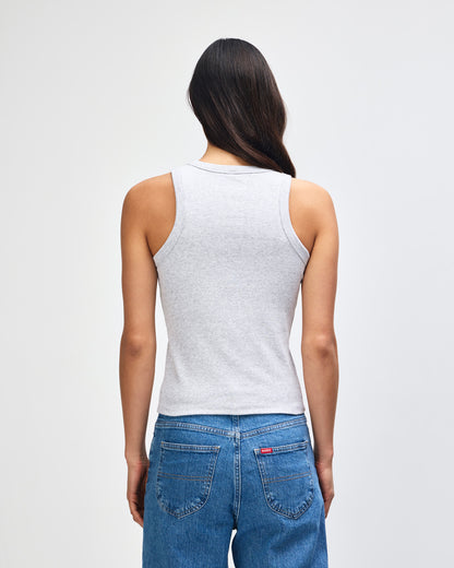 American Apparel Baby Rib Women's Fitted Tank - Heather Grey