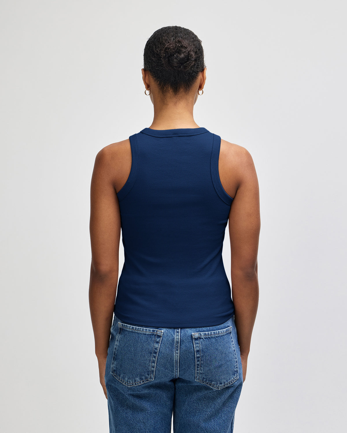American Apparel Baby Rib Women's Fitted Tank - Navy