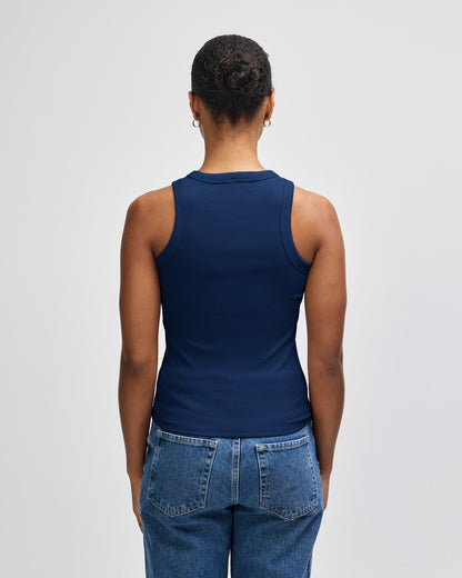 American Apparel Baby Rib Women's Fitted Tank - Navy