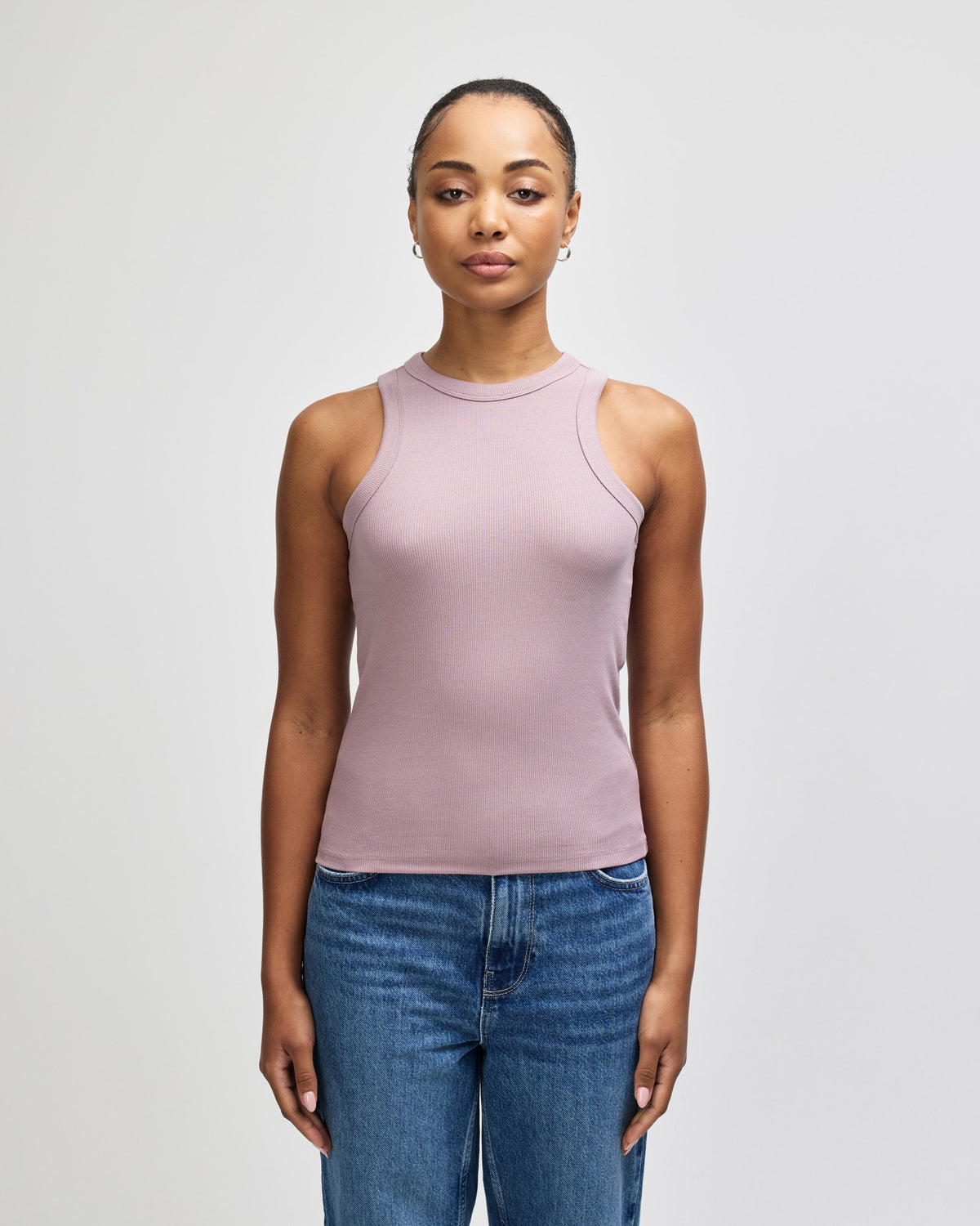 American Apparel Baby Rib Women's Fitted Tank - Smokey Violet