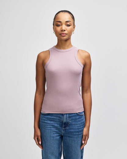 American Apparel Baby Rib Women's Fitted Tank - Smokey Violet