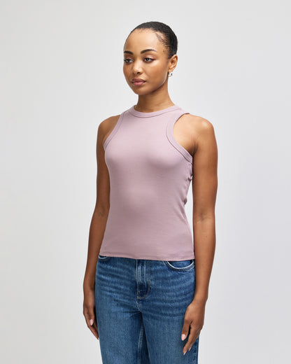 American Apparel Baby Rib Women's Fitted Tank - Smokey Violet