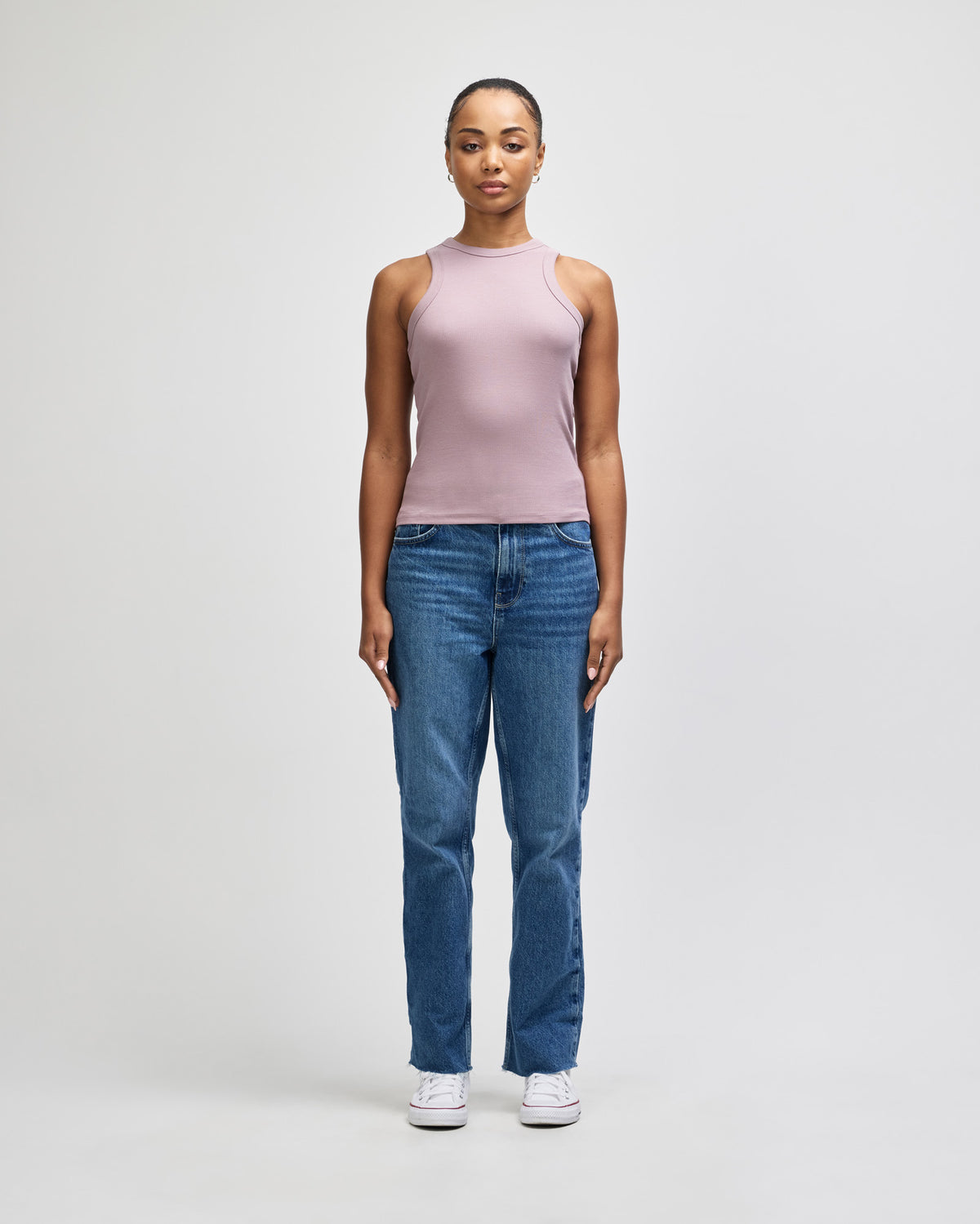 American Apparel Baby Rib Women's Fitted Tank - Smokey Violet