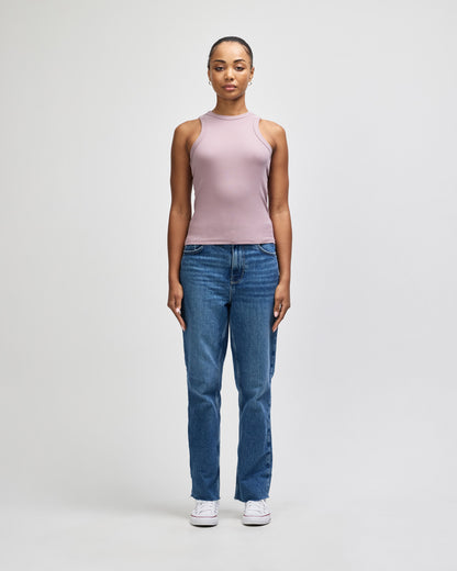 American Apparel Baby Rib Women's Fitted Tank - Smokey Violet