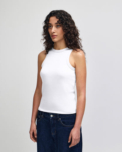 American Apparel Baby Rib Women's Fitted Tank - White