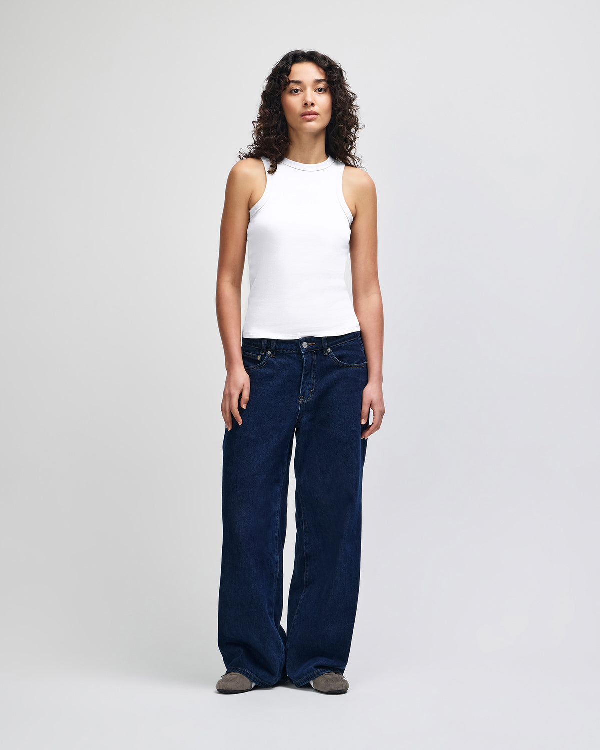 American Apparel Baby Rib Women's Fitted Tank - White