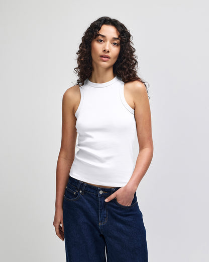 American Apparel Baby Rib Women's Fitted Tank - White