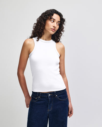 American Apparel Baby Rib Women's Fitted Tank - White